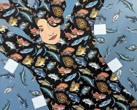 Paperdoll Portrait #19 Swimming with the fish